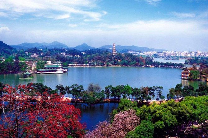 4-Hour Hangzhou City Private Customized Tour with Options - Longjing tea fields show Hangzhou beyond the lake