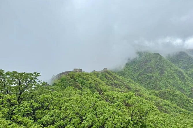 All-inclusive Private Day Tour to Mitianyu Great Wall - Eating near the wall