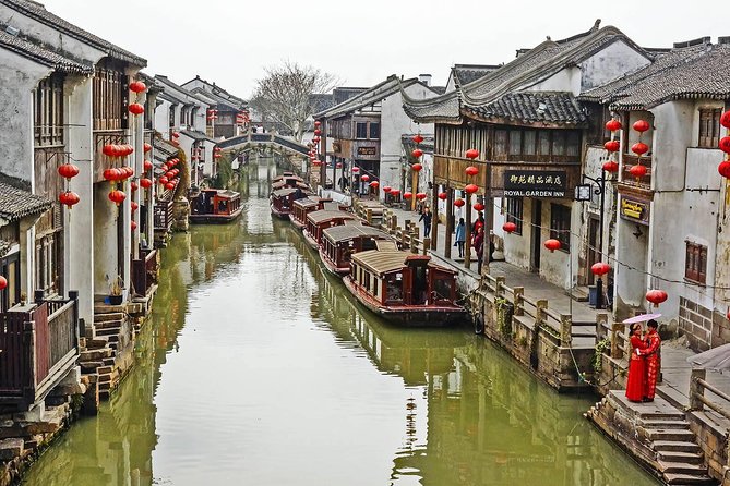 Group Day Tour in Suzhou and Zhouzhuang from Shanghai - Panmen Gate, the canal, and the bridge view