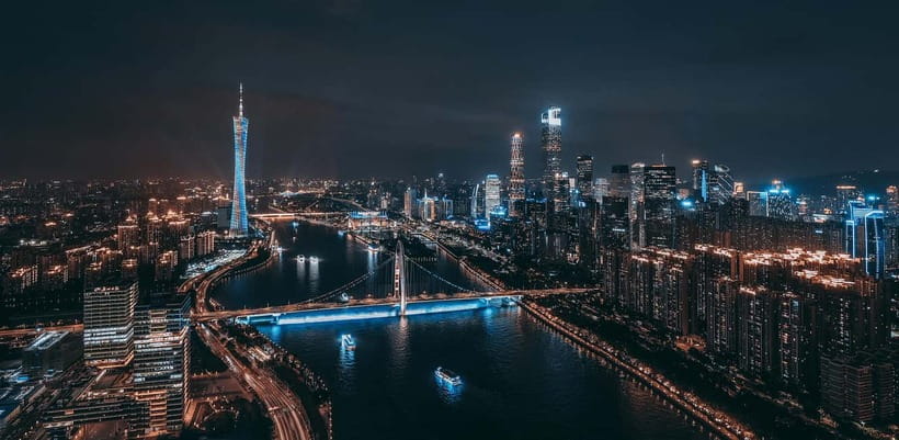 Guangzhou: Pearl River 1-hour Night Cruise (Optional Piers) - Guangzhou by river, with Canton Tower as the night-time marker