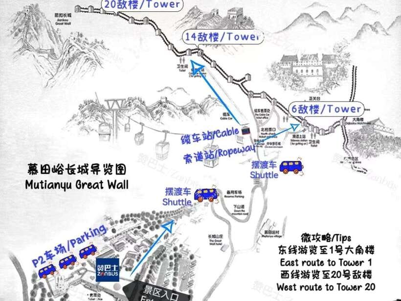Mutianyu Great Wall Bus, Departure 8/9/10am, Return 3/4/5pm - Choosing the right departure and return