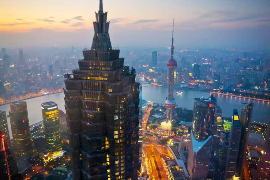 Shanghai Jinmao Tower 88th floor sightseeing hall - Reaching the 88th floor in 45 seconds