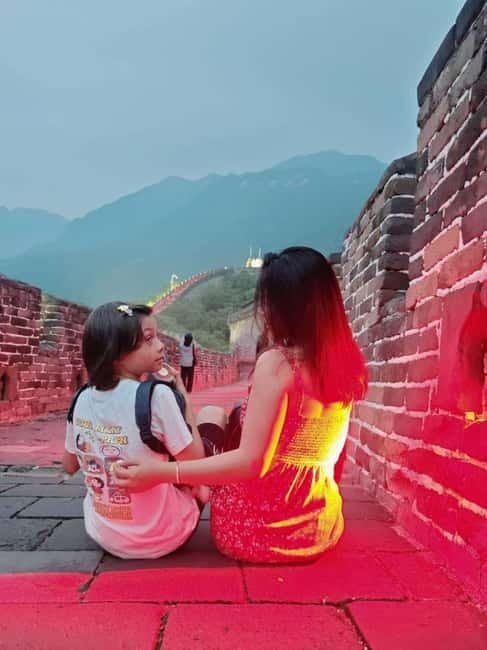 Twilight Glow at Mutianyu Great Wall Evening Bus Tour+Ticket - The cable car option and night lighting
