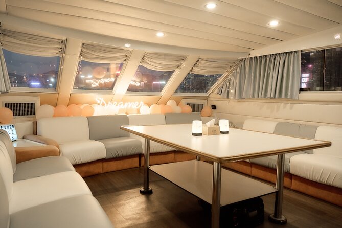 Victoria Harbour Yacht Night Cruise - DREAMER：Tourguide & Photos - The Clock Tower and Avenue of Stars from the water